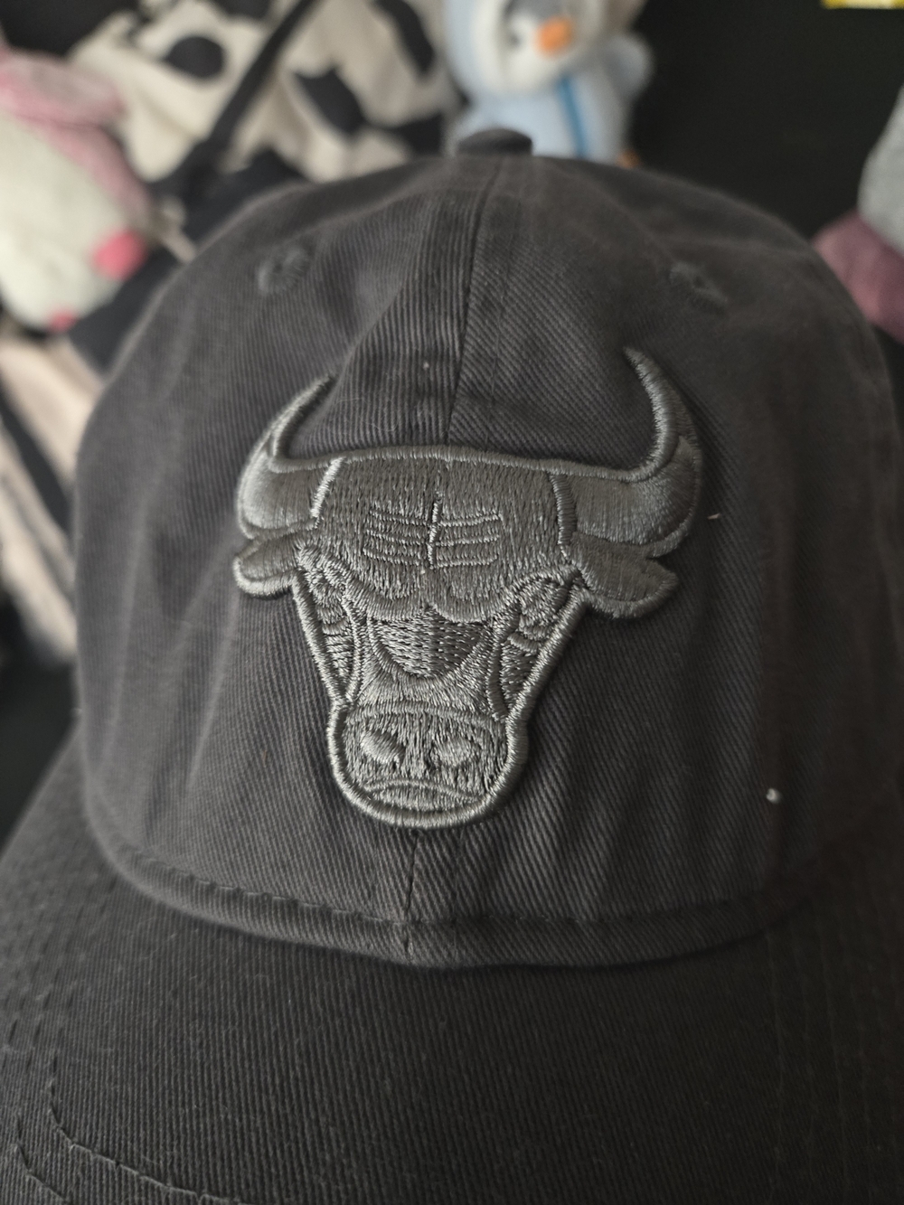 Chicago Bulls Black Embroidered Dad Hat